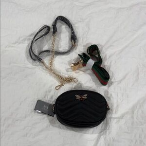 Elegant Black Crossbody and Belt Bag